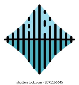 Icono de frecuencia de audio. Contorno frecuencia de audio vectorial color plano aislado