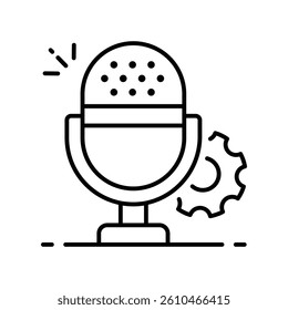 Audio gear vector outline icon. EPS 10 file