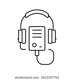 audio guid player line icon vector. audio guid player sign. isolated contour symbol black illustration