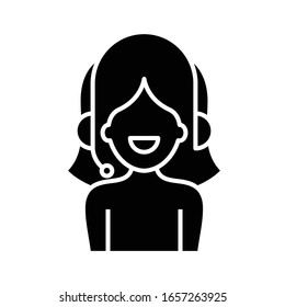 Audio guide black icon, concept illustration, vector flat symbol, glyph sign.