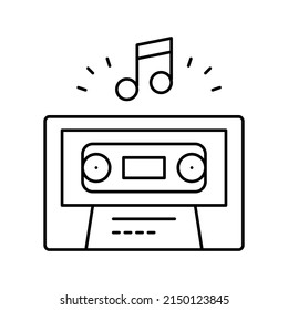 audio guide cassette line icon vector. audio guide cassette sign. isolated contour symbol black illustration