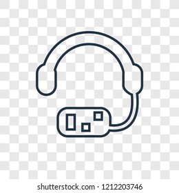 Audio guide concept vector linear icon isolated on transparent background, Audio guide concept transparency concept in outline style
