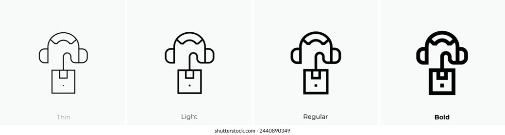 audio guide icon. Thin, Light Regular And Bold style design isolated on white background
