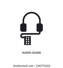 audio guide isolated icon. simple element illustration from museum concept icons. audio guide editable logo sign symbol design on white background. can be use for web and mobile