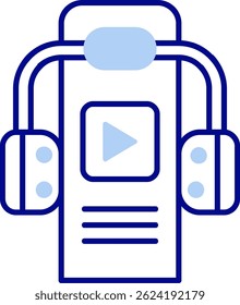 Guia de áudio Linha vetor Ícone Design