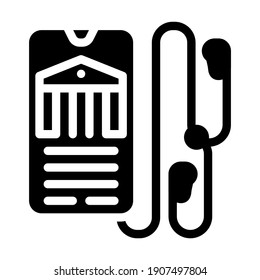 audio guide museum glyph icon vector. audio guide museum sign. isolated contour symbol black illustration