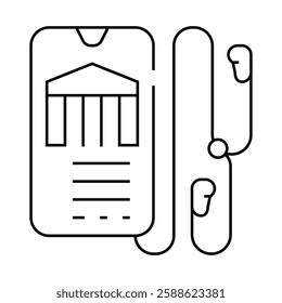 audio guide museum line icon vector. audio guide museum sign. isolated contour symbol black illustration