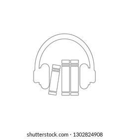 Audio guide. simple flat vector icon illustration. outline line symbol - editable stroke
