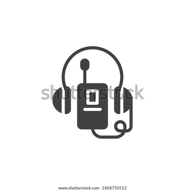 Audio guide vector icon. filled flat sign for\
mobile concept and web design. Audio guide glyph icon. Symbol, logo\
illustration. Vector\
graphics