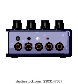 audio headphone amp game pixel art retro vector. bit audio headphone amp. old vintage illustration