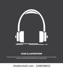 Audio, headphone, headphones, monitor, studio Icon. glyph vector symbol for UI and UX, website or mobile application
