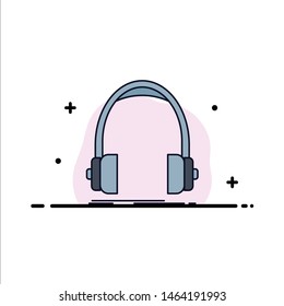 Audio, headphone, headphones, monitor, studio Flat Color Icon Vector. Vector Icon Template background