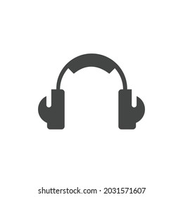 Icono de audífono de audio aislado en gráfico de vectores en blanco y negro
