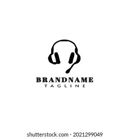 audio headphone logo design icon modern template vector illustration