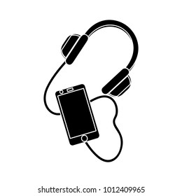 audio headphone and mobile icon