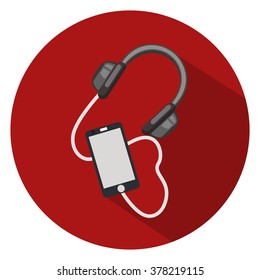 audio headphone and mobile icon