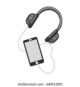 audio headphone and mobile icon