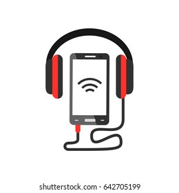 audio headphone and mobile icon