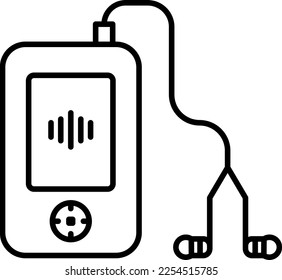 Audio, headphones, mp3 vector icon on transparent background. Outline Audio, headphones, mp3 vector icon