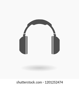 Audio Headphones vector Icon Illustration.