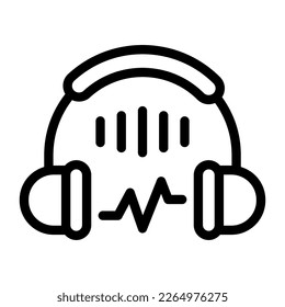 audio headset line icon illustration vector graphic