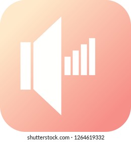 Audio high volume Glyph round corner multi color gradient BG