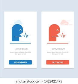 Audio, Human, Person, Speech, Talk  Blue and Red Download and Buy Now web Widget Card Template