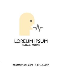 Audio, Human, Person, Speech, Talk Business Logo Template. Flat Color