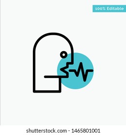 Audio, Human, Person, Speech, Talk turquoise highlight circle point Vector icon. Vector Icon Template background
