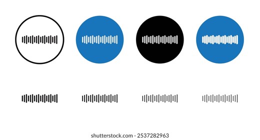 Audio icon Black line art vector logo set