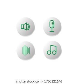 Audio icon collection icon button vector for design element