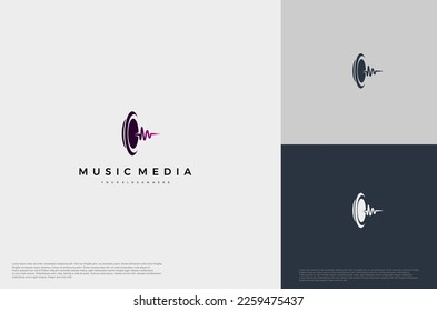 Audio icon illustration concept logo template flat style. Voice equalizer idea. Modern creative vector
