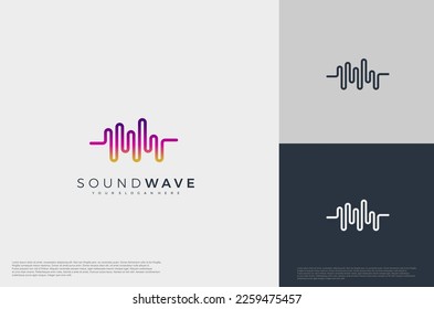 Audio icon illustration concept logo template flat style. Voice equalizer idea. Modern creative vector

