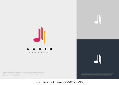 Audio icon illustration concept logo template flat style. Voice equalizer idea. Modern creative vector
