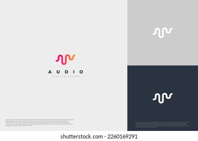 Audio icon illustration concept logo template flat style. Voice equalizer idea. Modern creative vector