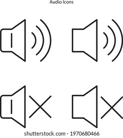 audio icon isolated on white background from user interface collection. audio icon thin line outline linear audio symbol for logo, web, app, UI. audio icon simple sign.