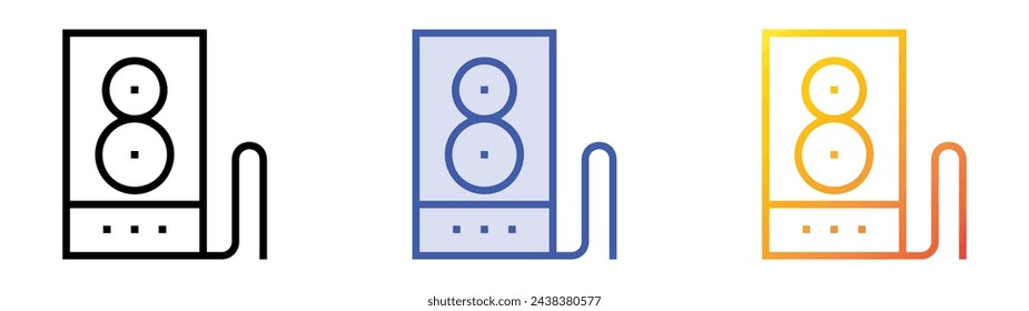 audio icon. Linear, Blue Fill and Gradient Style Design Isolated On White Background
