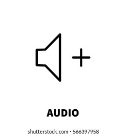 Audio icon or logo in modern line style. High quality black outline pictogram for web site design and mobile apps. Vector illustration on a white background.