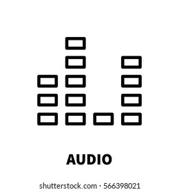 Audio icon or logo in modern line style. High quality black outline pictogram for web site design and mobile apps. Vector illustration on a white background.
