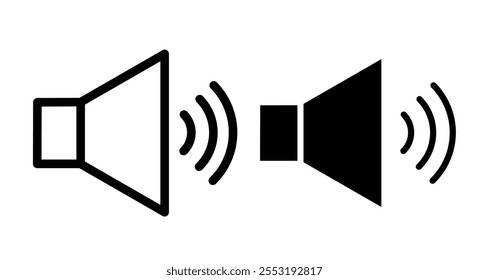 Audio Icon set in black filled and line.
