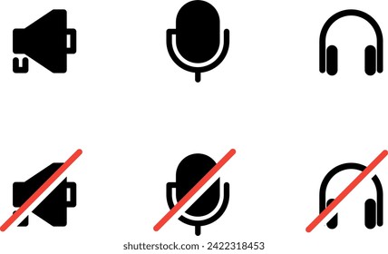 audio icon set, disable audio icon button