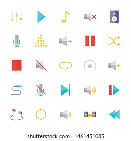 Audio Icon Set Flat 64 px