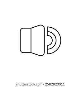 Audio icon set Flat isolated outline sign