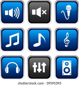 Audio icon set. Vector illustration.