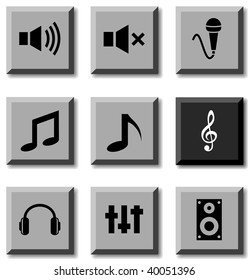 Audio icon set. Vector illustration.