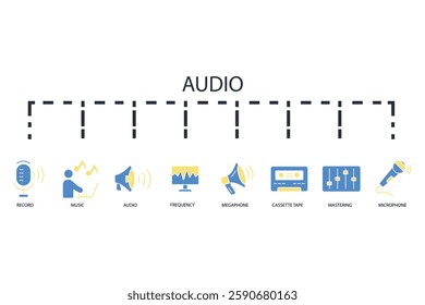 Audio icon set.vector.Editable stroke.linear style sign for use web design,logo.Symbol illustration.