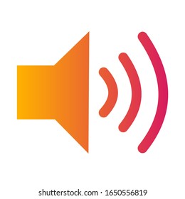 audio icon or sign in flat gradient style