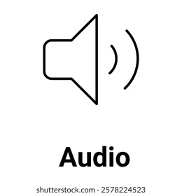 Audio Icon. Sound and Podcast Representation Illustration for Media and Entertainment.