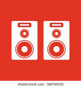 The audio icon. Speaker and music, sound, stereo symbol. Flat Vector illustration