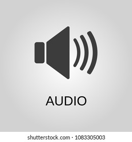 Audio icon. Audio symbol. Flat design. Stock - Vector illustration